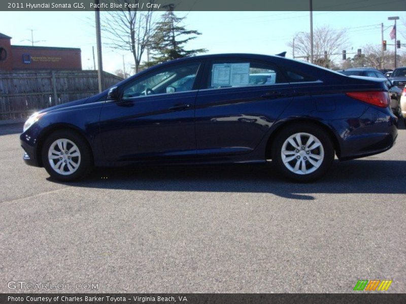 Pacific Blue Pearl / Gray 2011 Hyundai Sonata GLS