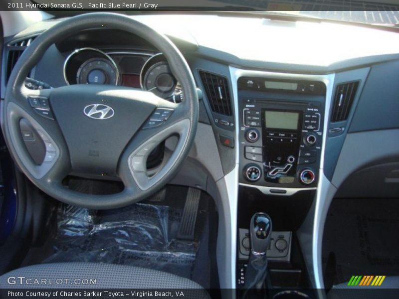 Pacific Blue Pearl / Gray 2011 Hyundai Sonata GLS