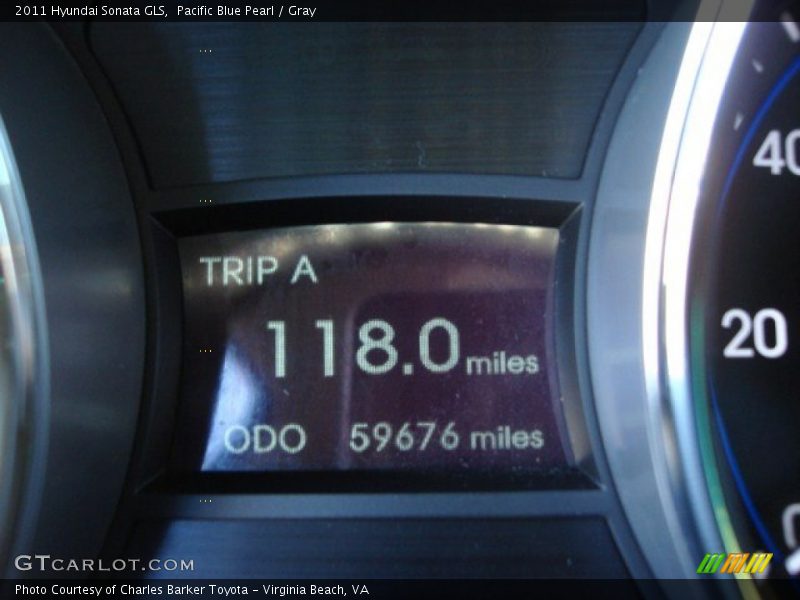 Pacific Blue Pearl / Gray 2011 Hyundai Sonata GLS
