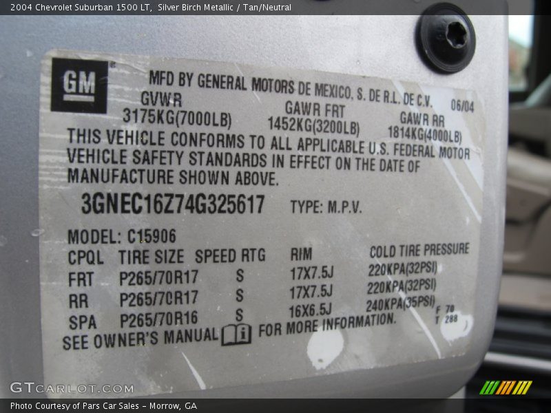 Silver Birch Metallic / Tan/Neutral 2004 Chevrolet Suburban 1500 LT