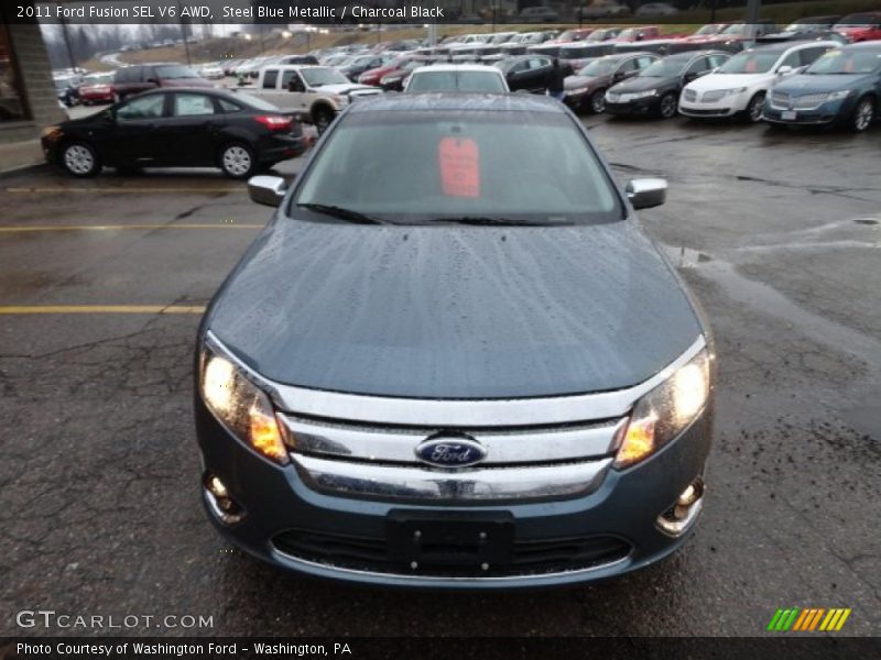 Steel Blue Metallic / Charcoal Black 2011 Ford Fusion SEL V6 AWD