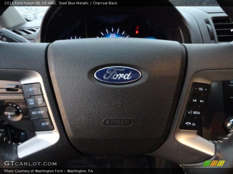 Steel Blue Metallic / Charcoal Black 2011 Ford Fusion SEL V6 AWD