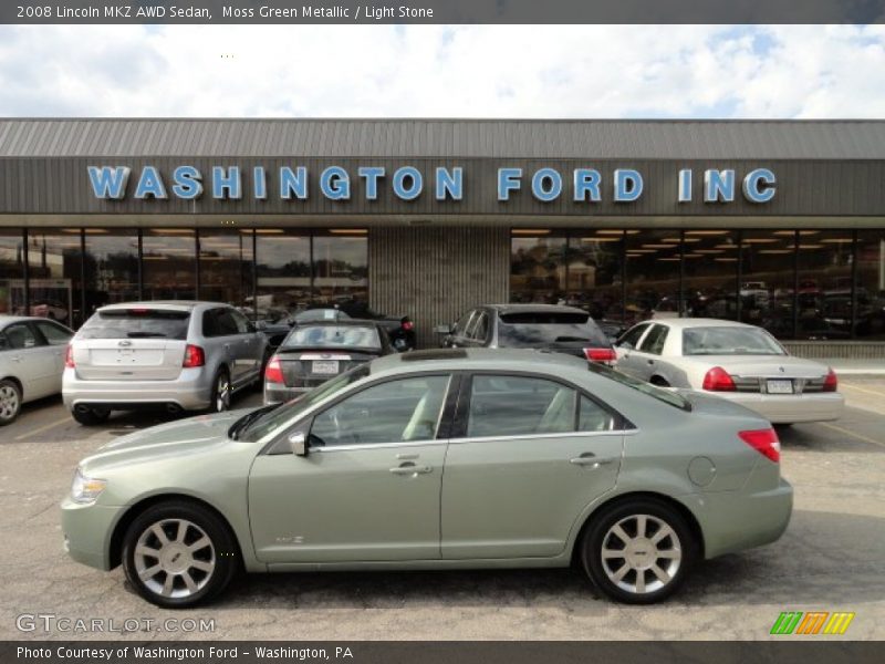Moss Green Metallic / Light Stone 2008 Lincoln MKZ AWD Sedan