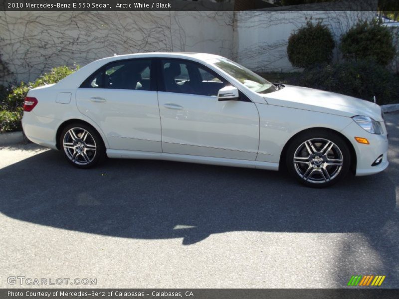 Arctic White / Black 2010 Mercedes-Benz E 550 Sedan
