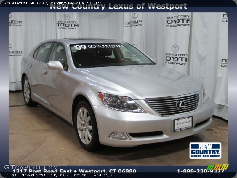 Mercury Silver Metallic / Black 2009 Lexus LS 460 AWD