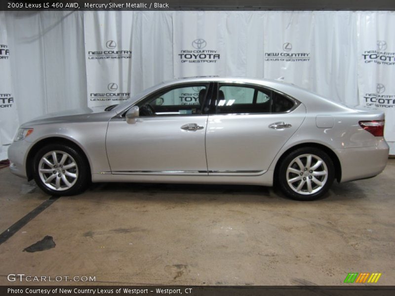 Mercury Silver Metallic / Black 2009 Lexus LS 460 AWD