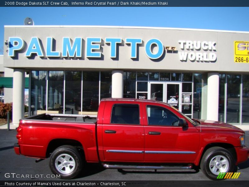 Inferno Red Crystal Pearl / Dark Khaki/Medium Khaki 2008 Dodge Dakota SLT Crew Cab