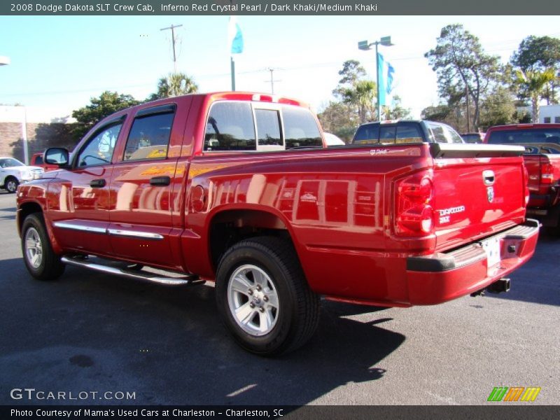 Inferno Red Crystal Pearl / Dark Khaki/Medium Khaki 2008 Dodge Dakota SLT Crew Cab
