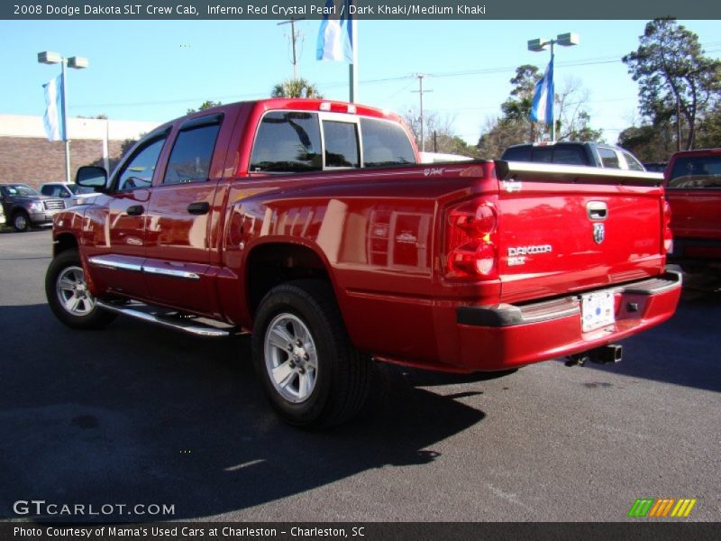 Inferno Red Crystal Pearl / Dark Khaki/Medium Khaki 2008 Dodge Dakota SLT Crew Cab
