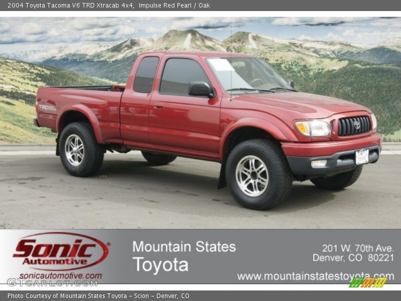 Impulse Red Pearl / Oak 2004 Toyota Tacoma V6 TRD Xtracab 4x4