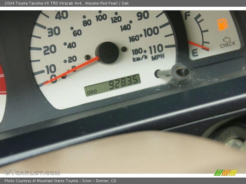 Impulse Red Pearl / Oak 2004 Toyota Tacoma V6 TRD Xtracab 4x4