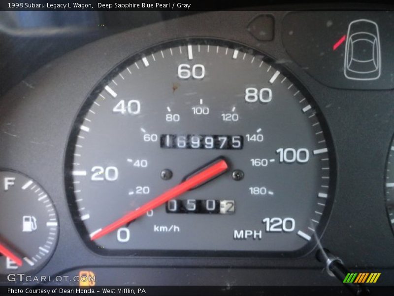 Deep Sapphire Blue Pearl / Gray 1998 Subaru Legacy L Wagon