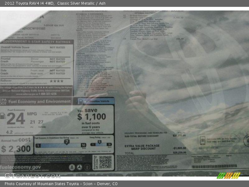 Classic Silver Metallic / Ash 2012 Toyota RAV4 I4 4WD