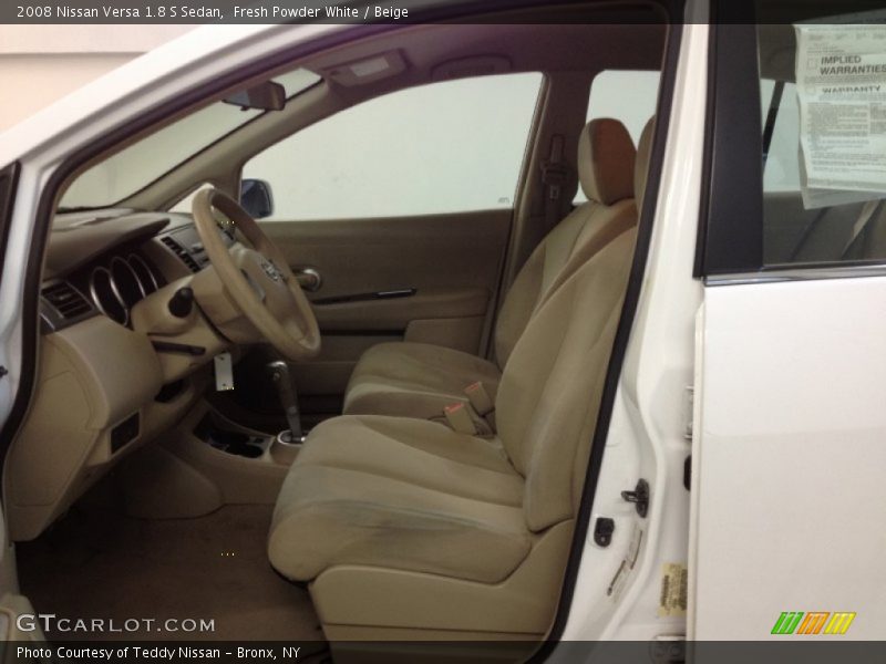 Fresh Powder White / Beige 2008 Nissan Versa 1.8 S Sedan