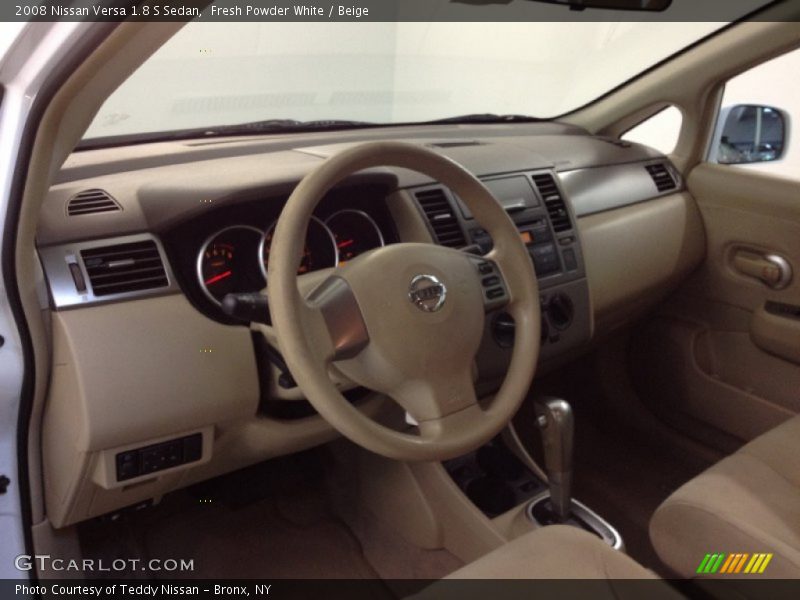 Fresh Powder White / Beige 2008 Nissan Versa 1.8 S Sedan