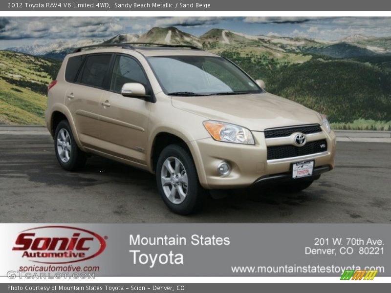 Sandy Beach Metallic / Sand Beige 2012 Toyota RAV4 V6 Limited 4WD
