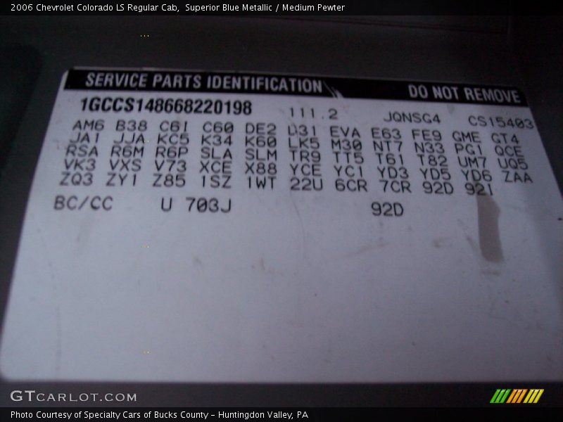 Superior Blue Metallic / Medium Pewter 2006 Chevrolet Colorado LS Regular Cab