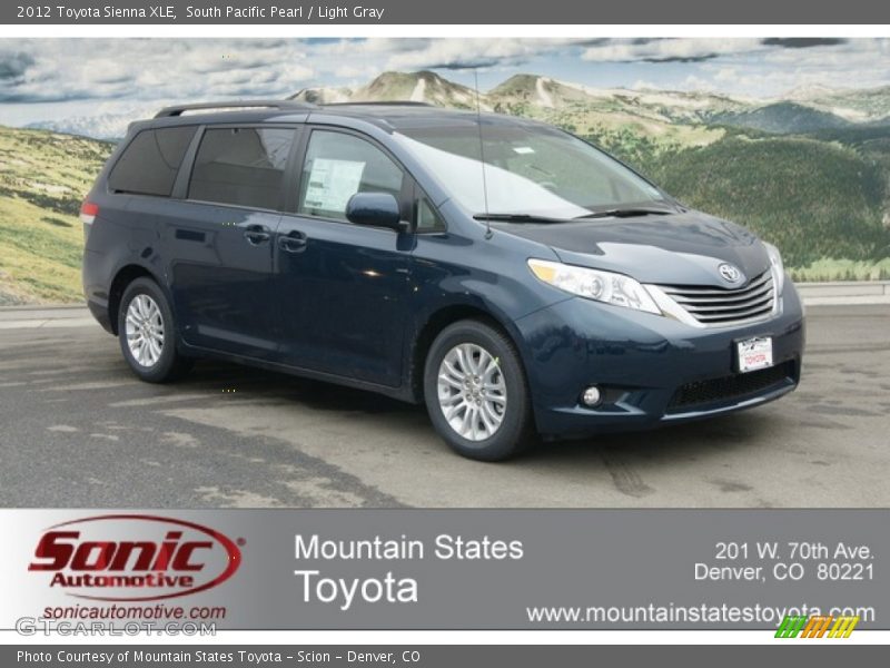 South Pacific Pearl / Light Gray 2012 Toyota Sienna XLE