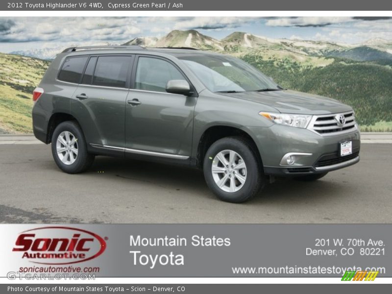 Cypress Green Pearl / Ash 2012 Toyota Highlander V6 4WD