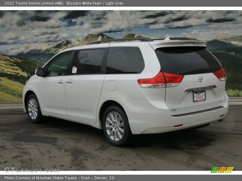 Blizzard White Pearl / Light Gray 2012 Toyota Sienna Limited AWD