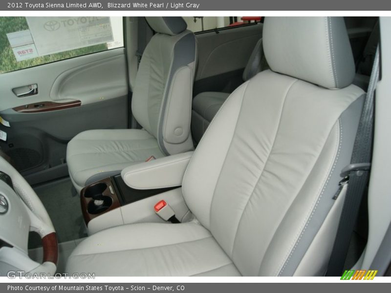 Blizzard White Pearl / Light Gray 2012 Toyota Sienna Limited AWD