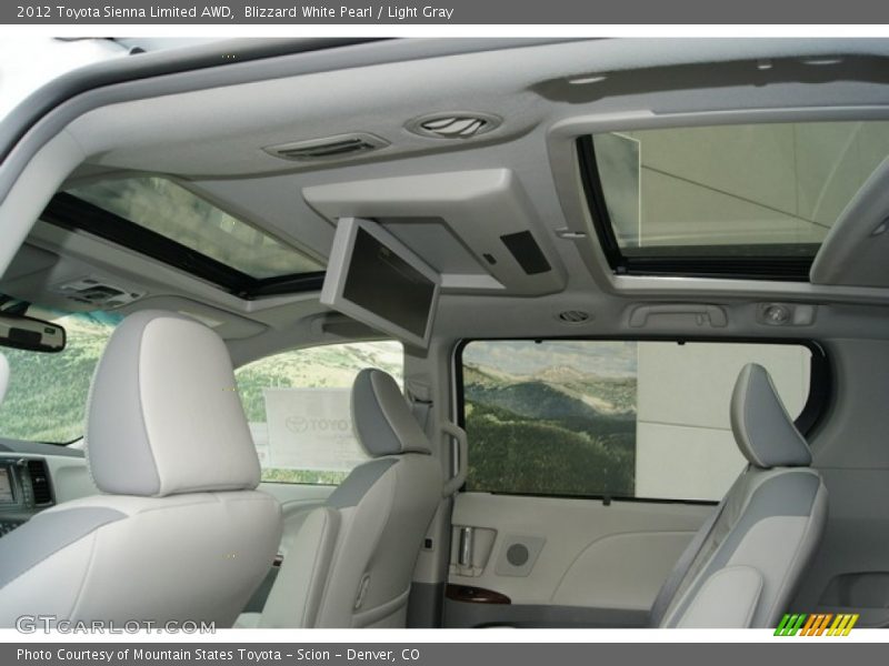 Blizzard White Pearl / Light Gray 2012 Toyota Sienna Limited AWD