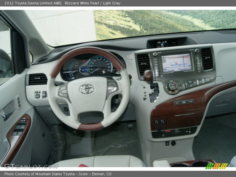 Blizzard White Pearl / Light Gray 2012 Toyota Sienna Limited AWD