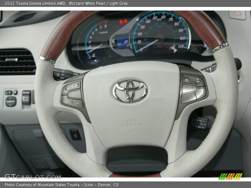 Blizzard White Pearl / Light Gray 2012 Toyota Sienna Limited AWD