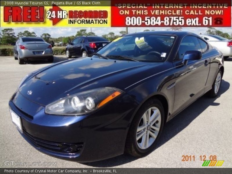 Regatta Blue / GS Black Cloth 2008 Hyundai Tiburon GS