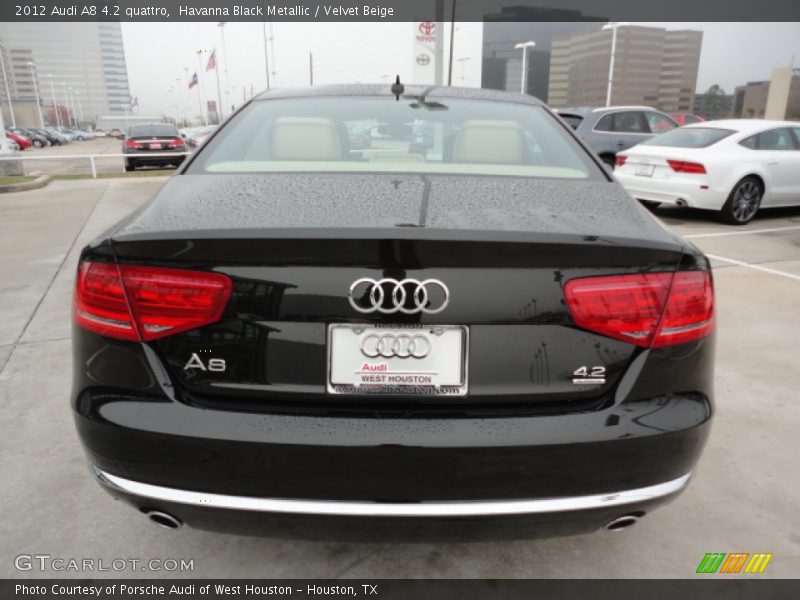 Havanna Black Metallic / Velvet Beige 2012 Audi A8 4.2 quattro