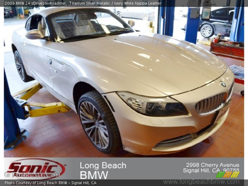 Titanium Silver Metallic / Ivory White Nappa Leather 2009 BMW Z4 sDrive35i Roadster