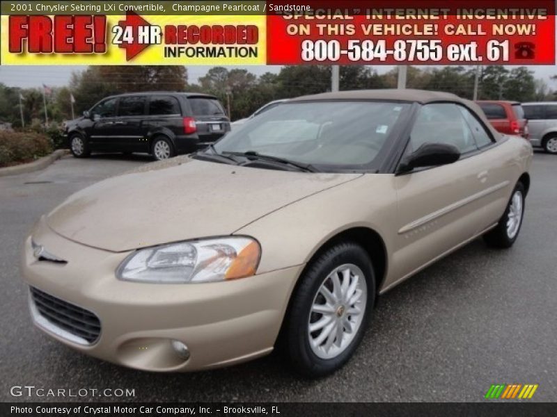 Champagne Pearlcoat / Sandstone 2001 Chrysler Sebring LXi Convertible