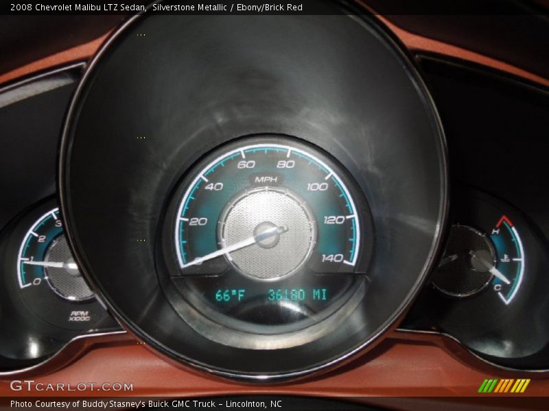 Silverstone Metallic / Ebony/Brick Red 2008 Chevrolet Malibu LTZ Sedan