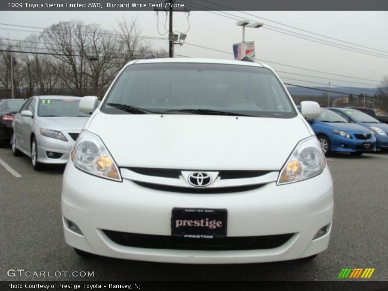 Blizzard White Pearl / Stone 2009 Toyota Sienna Limited AWD