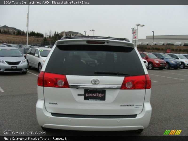 Blizzard White Pearl / Stone 2009 Toyota Sienna Limited AWD