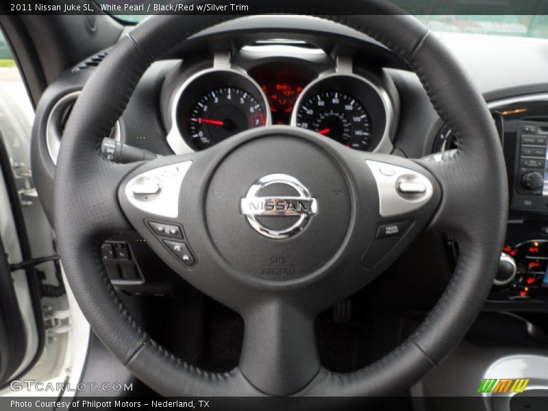 White Pearl / Black/Red w/Silver Trim 2011 Nissan Juke SL