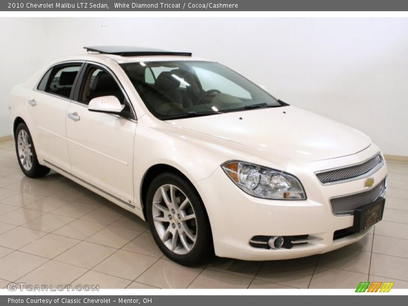 White Diamond Tricoat / Cocoa/Cashmere 2010 Chevrolet Malibu LTZ Sedan
