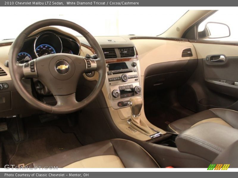 White Diamond Tricoat / Cocoa/Cashmere 2010 Chevrolet Malibu LTZ Sedan