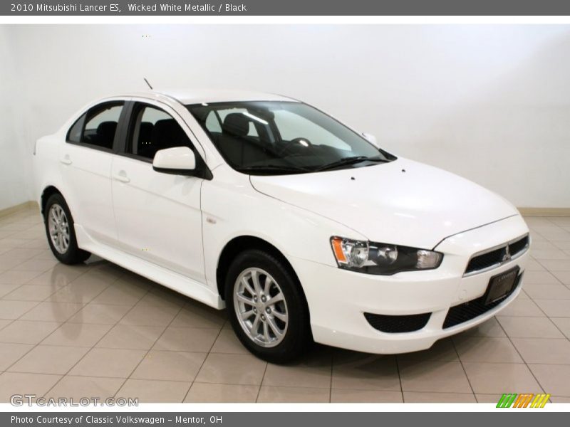 Wicked White Metallic / Black 2010 Mitsubishi Lancer ES