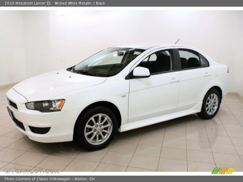 Wicked White Metallic / Black 2010 Mitsubishi Lancer ES