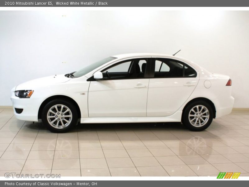 Wicked White Metallic / Black 2010 Mitsubishi Lancer ES