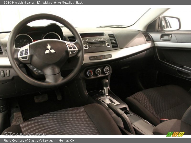 Wicked White Metallic / Black 2010 Mitsubishi Lancer ES