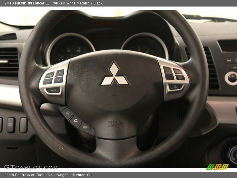 Wicked White Metallic / Black 2010 Mitsubishi Lancer ES