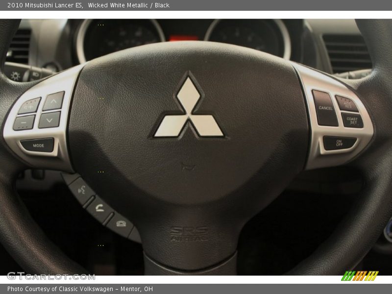 Wicked White Metallic / Black 2010 Mitsubishi Lancer ES