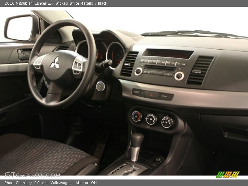 Wicked White Metallic / Black 2010 Mitsubishi Lancer ES