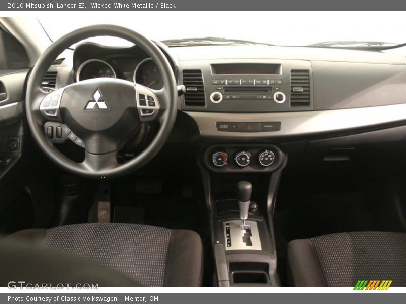 Wicked White Metallic / Black 2010 Mitsubishi Lancer ES