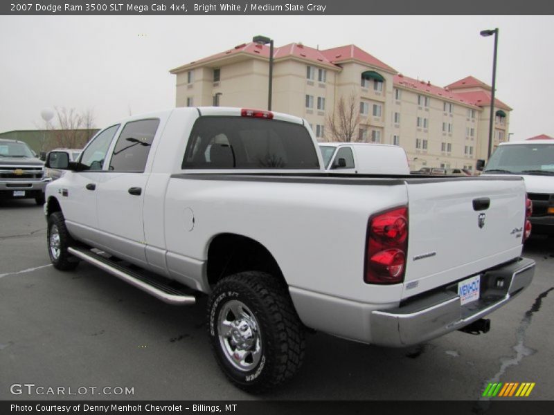 Bright White / Medium Slate Gray 2007 Dodge Ram 3500 SLT Mega Cab 4x4