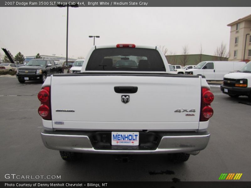 Bright White / Medium Slate Gray 2007 Dodge Ram 3500 SLT Mega Cab 4x4