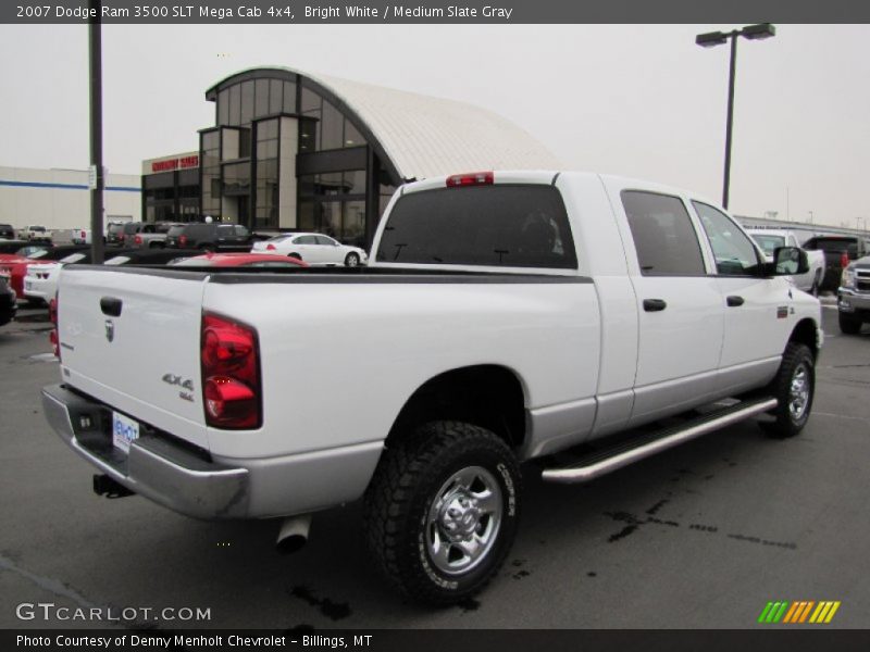 Bright White / Medium Slate Gray 2007 Dodge Ram 3500 SLT Mega Cab 4x4