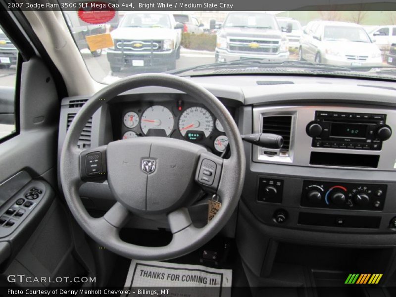 Bright White / Medium Slate Gray 2007 Dodge Ram 3500 SLT Mega Cab 4x4